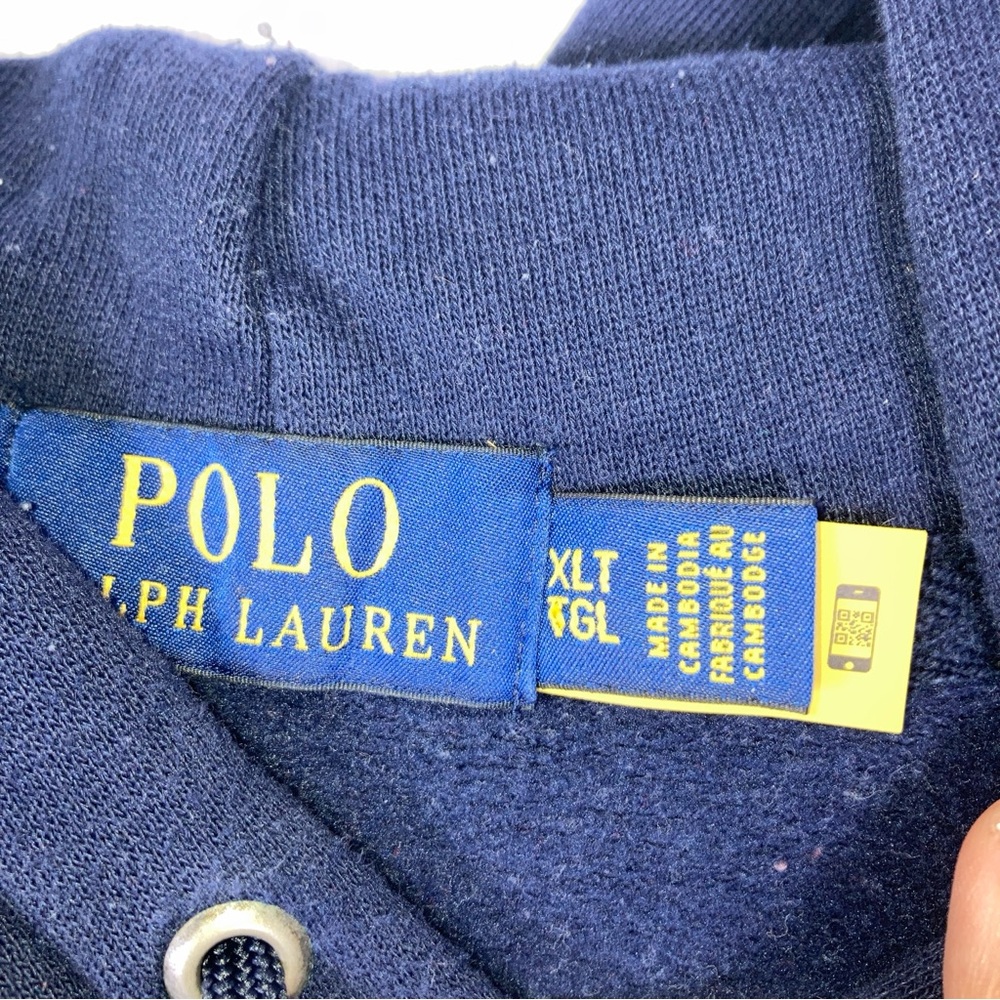 Polo Ralph Lauren Pullover Hoodie Big Logo Front 1967 XLT Red Navy White - Picture 9 of 15